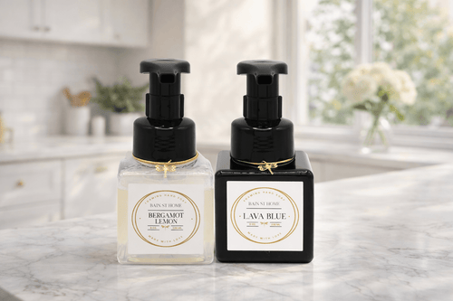 Black square container foaming hand wash 