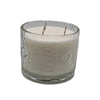Dragonfly Luxury 3-Wick Scented Soy Candle - Clear Embossed Glass (14 oz)